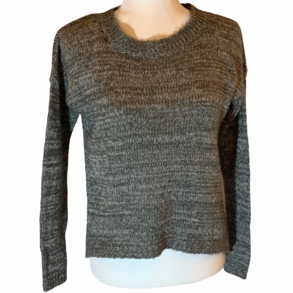 POOF! Olive Tweed HiLo Knit Sweater sz Sm